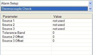 Alarm Setup - Thermocouple Check Menu